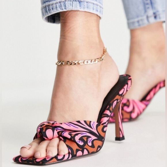 ASOS DESIGN Nadina knotted high heeled mules Sz 9 - Picture 10 of 13